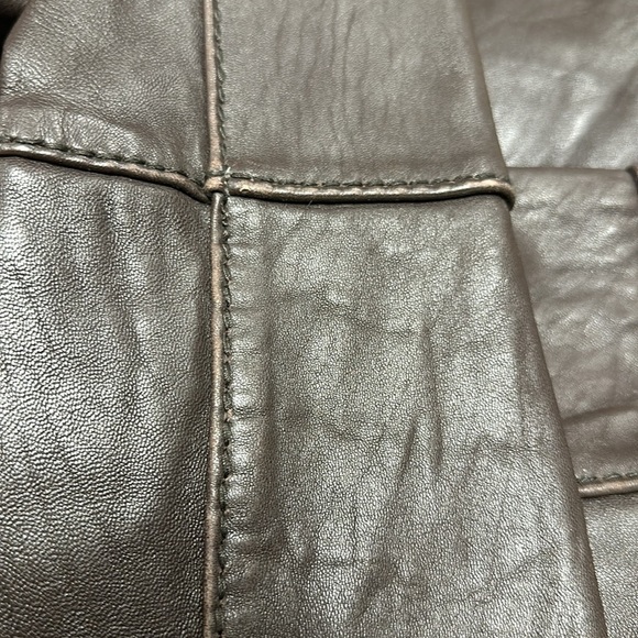 Michael Kors Rich Brown Leather Moto Jacket Size S/P Buttery Soft, lined, bronze - Picture 15 of 15